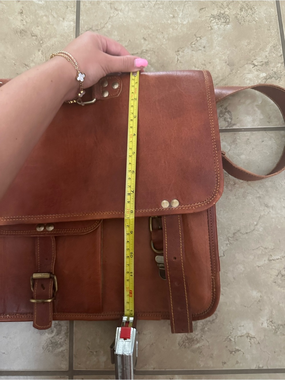 LEATHER MESSENGER BAG - Picture 6 of 7
